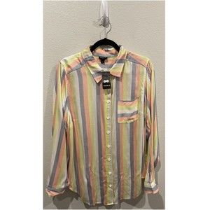 TORRID Multicolor Stripe Button Down Shirt